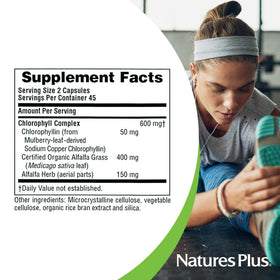 NaturesPlus Chlorophyll Complex packaging details