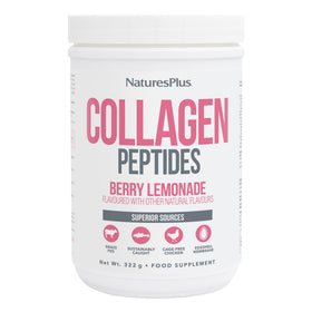 NaturesPlus Collagen Peptides 449g poudre saveur baie citron vue de face