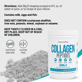 NaturesPlus Collagen Peptides Poudre Vanille 458g vue de côté