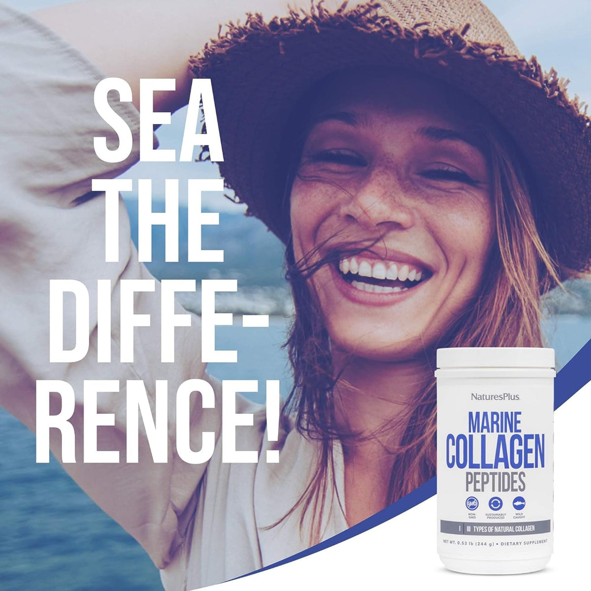 NaturesPlus Collagène Marin Peptides 308g emballage arrière