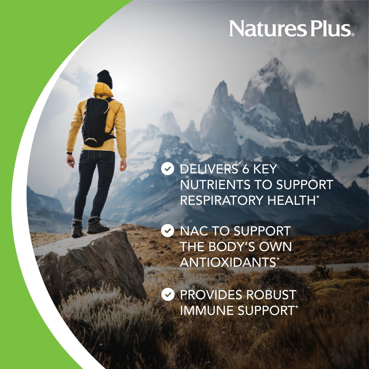 NaturesPlus Complément Alimentaire 60 Comprimés sur une table en bois
