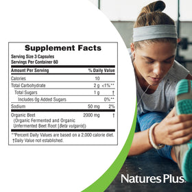 NaturesPlus Complément Alimentaire Betterave Bio 180 Capsules avec d'autres compléments