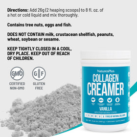 NaturesPlus Crème de Collagène Vanille 390g et ingrédients