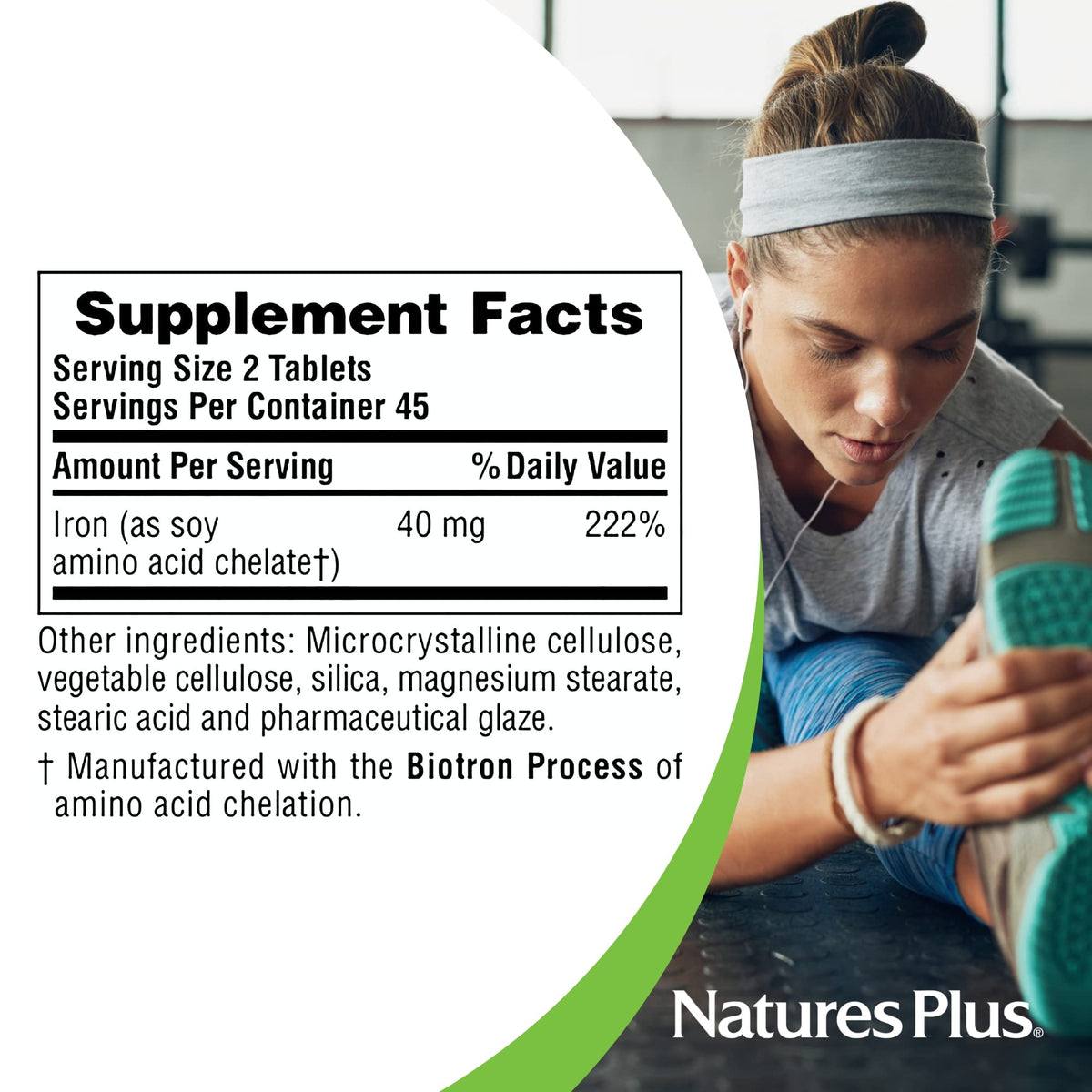 NaturesPlus Fer 40 mg comprimés, vue de dos