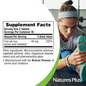 NaturesPlus Fer 40 mg comprimés, vue de dos