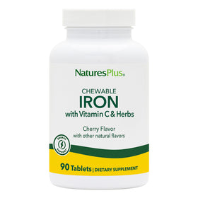 NaturesPlus Fer Mâchable Cerise 90 Comprimés vue de face