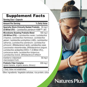 NaturesPlus GI Natural Probiotic Femmes, capsules sur fond blanc