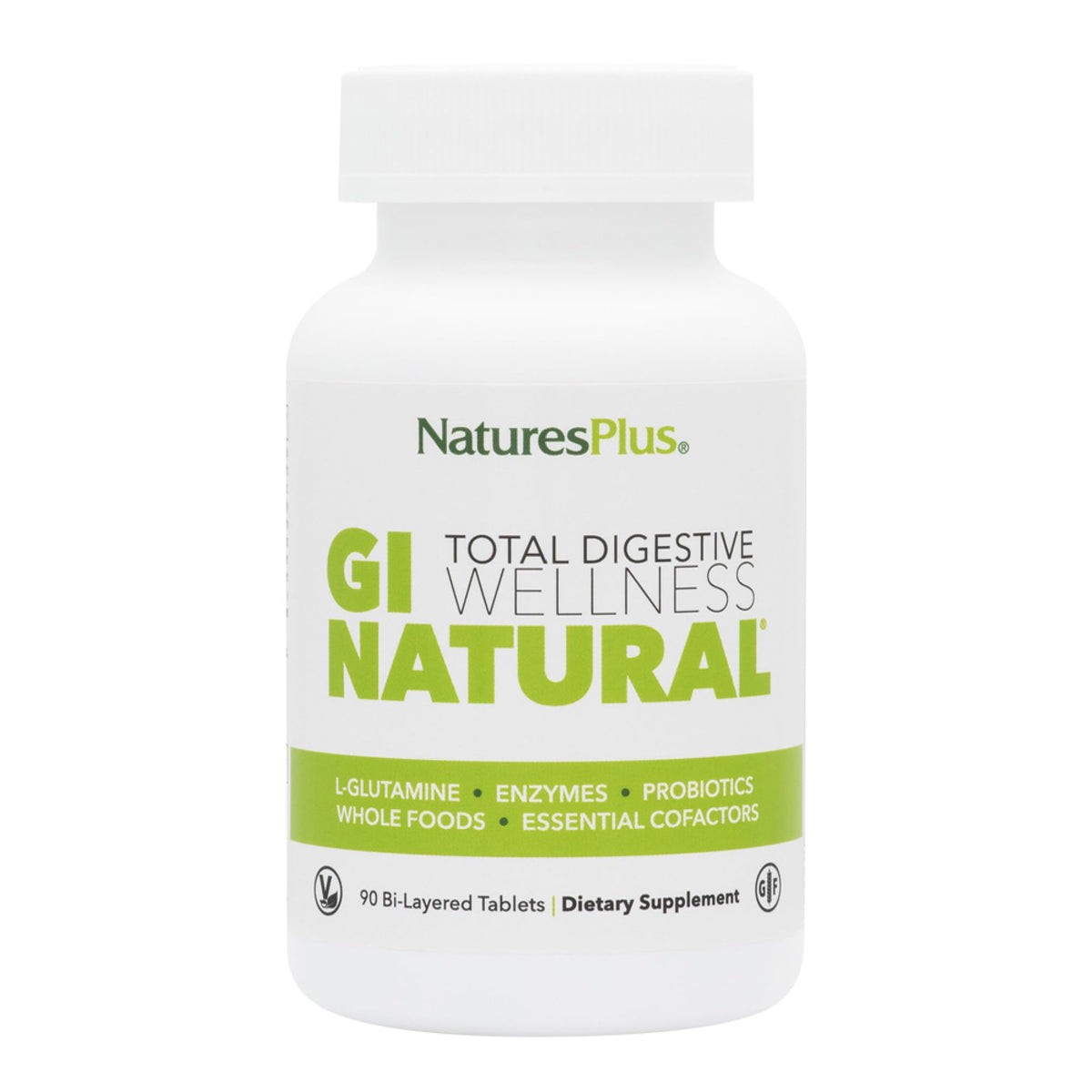 NaturesPlus GI Natural Total daily Wellness comprimés bi-couches vue de face