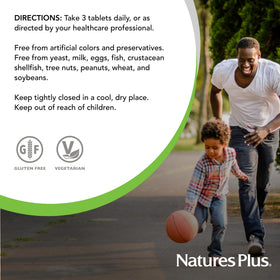 NaturesPlus GI Natural Total daily Wellness emballage avec informations nutritionnelles