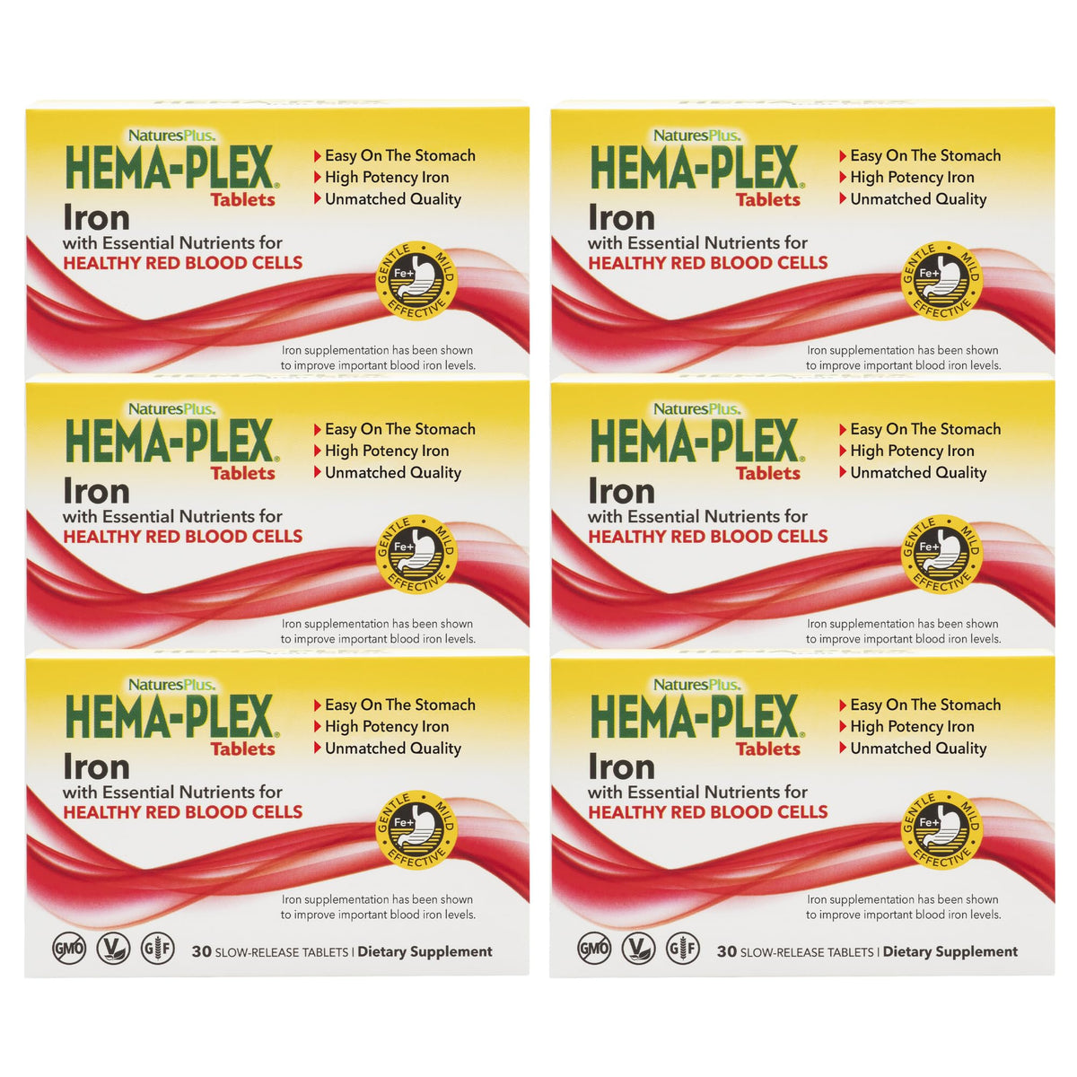 NaturesPlus Hema-Plex Fer 30 comprimés à libération prolongée, avant