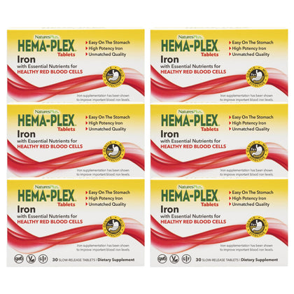 NaturesPlus Hema-Plex Fer 30 comprimés à libération prolongée, avant