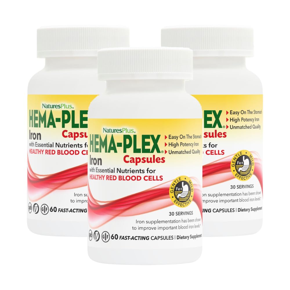 NaturesPlus Hema-Plex Fer 60 Capsules Végétales, vue avant