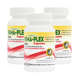NaturesPlus Hema-Plex Fer 60 Capsules Végétales, vue avant