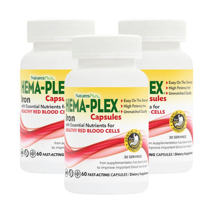 NaturesPlus Hema-Plex Fer 60 Capsules Végétales, vue avant