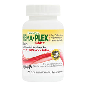 NaturesPlus Hema-Plex Fer 60 comprimés lents vue de face