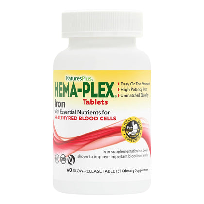 NaturesPlus Hema-Plex Fer 60 comprimés lents vue de face