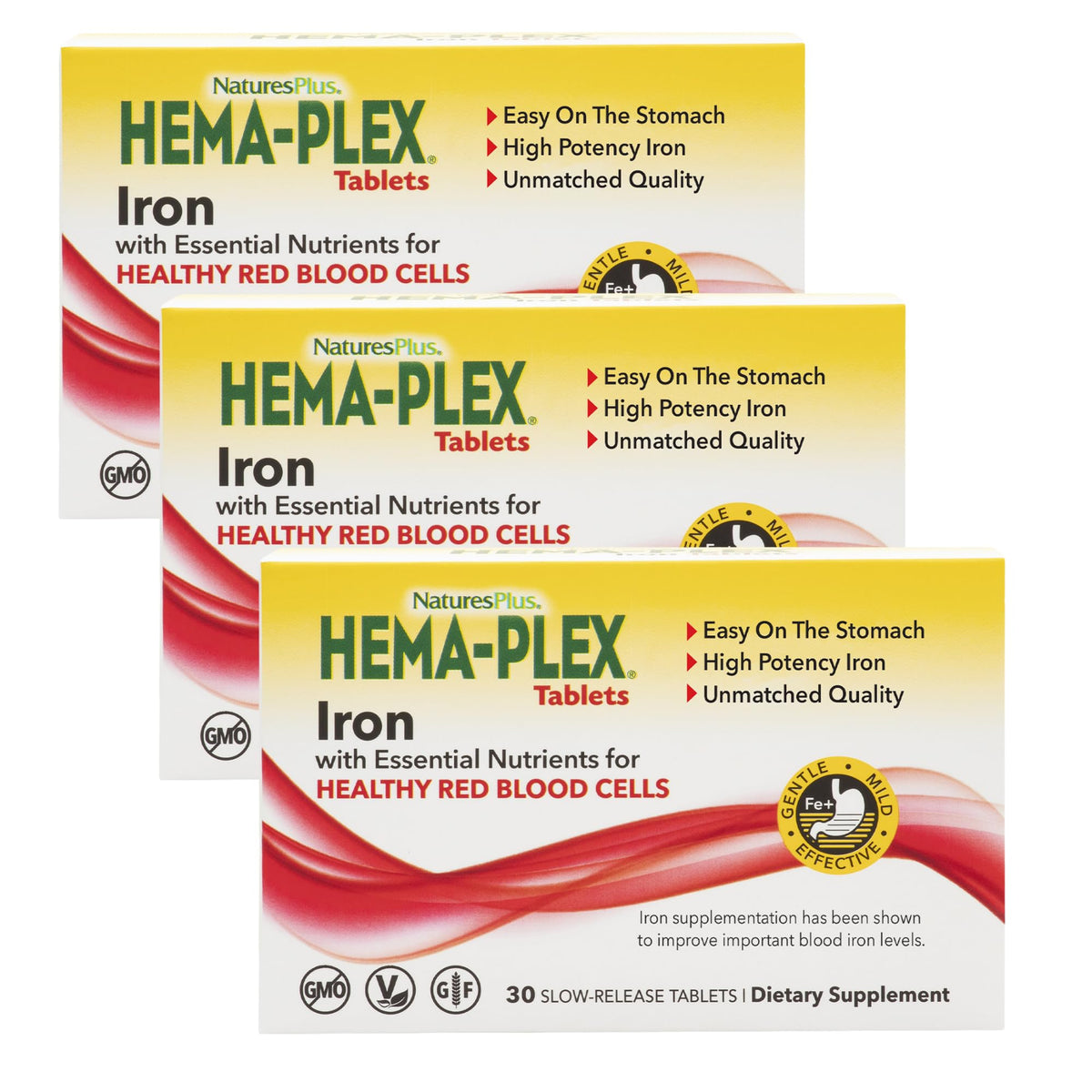 NaturesPlus Hema-Plex Fer 85 mg comprimés à libération prolongée - vue de devant