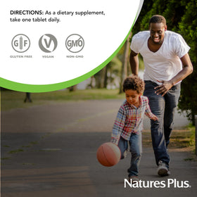 NaturesPlus Hema-Plex Fer comprimés lents avec ingrédients sur étiquette
