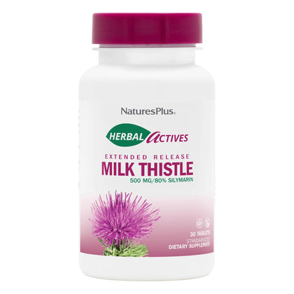 NaturesPlus Herbal Actives Chardon-Marie 500 mg devant de l'emballage
