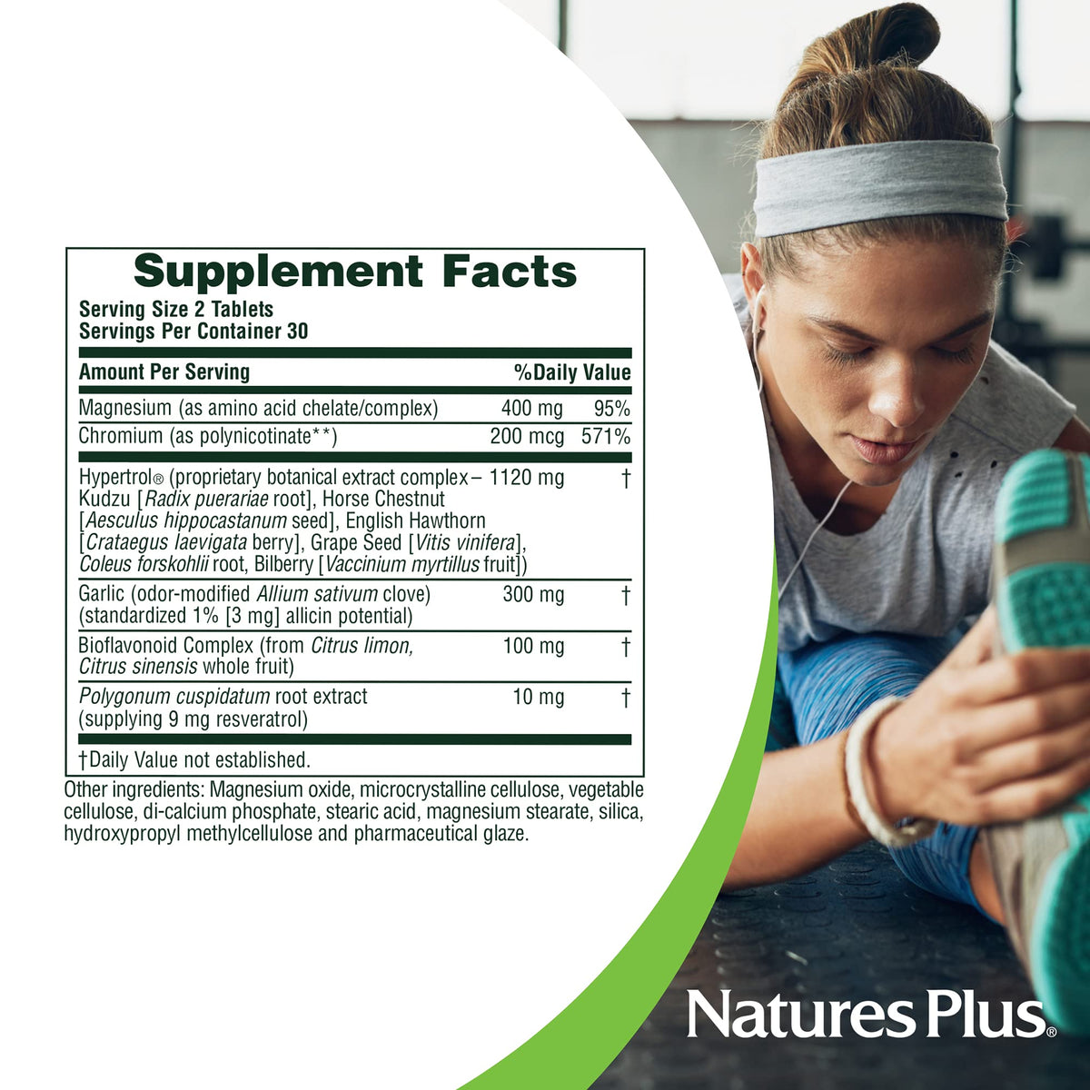 NaturesPlus Hypertrol Rx comprimés avec verre d'eau