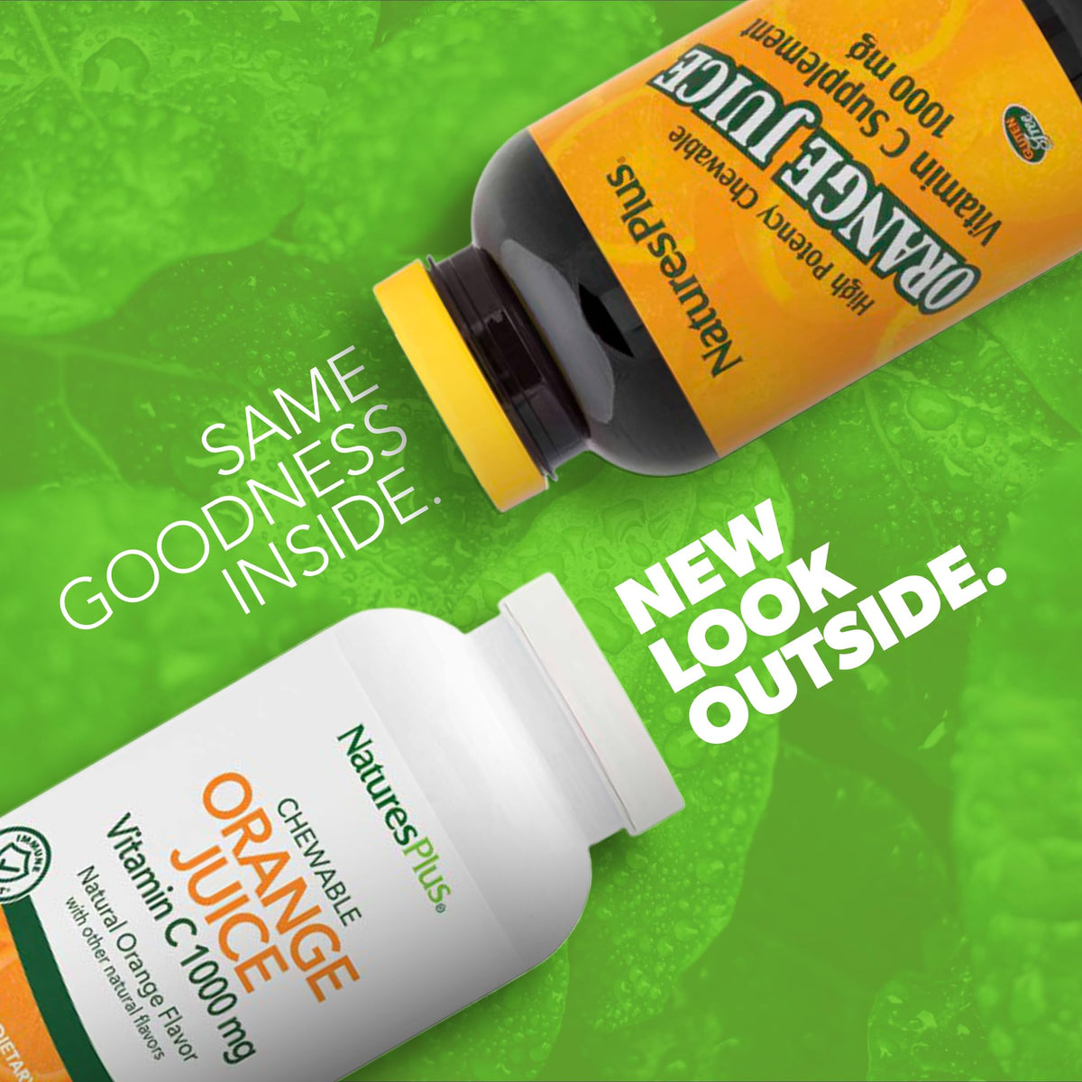 NaturesPlus Jus d'Orange comprimés à mâcher, vue de côté