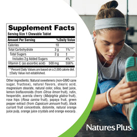 NaturesPlus Jus d'Orange, vue rapprochée des comprimés à mâcher