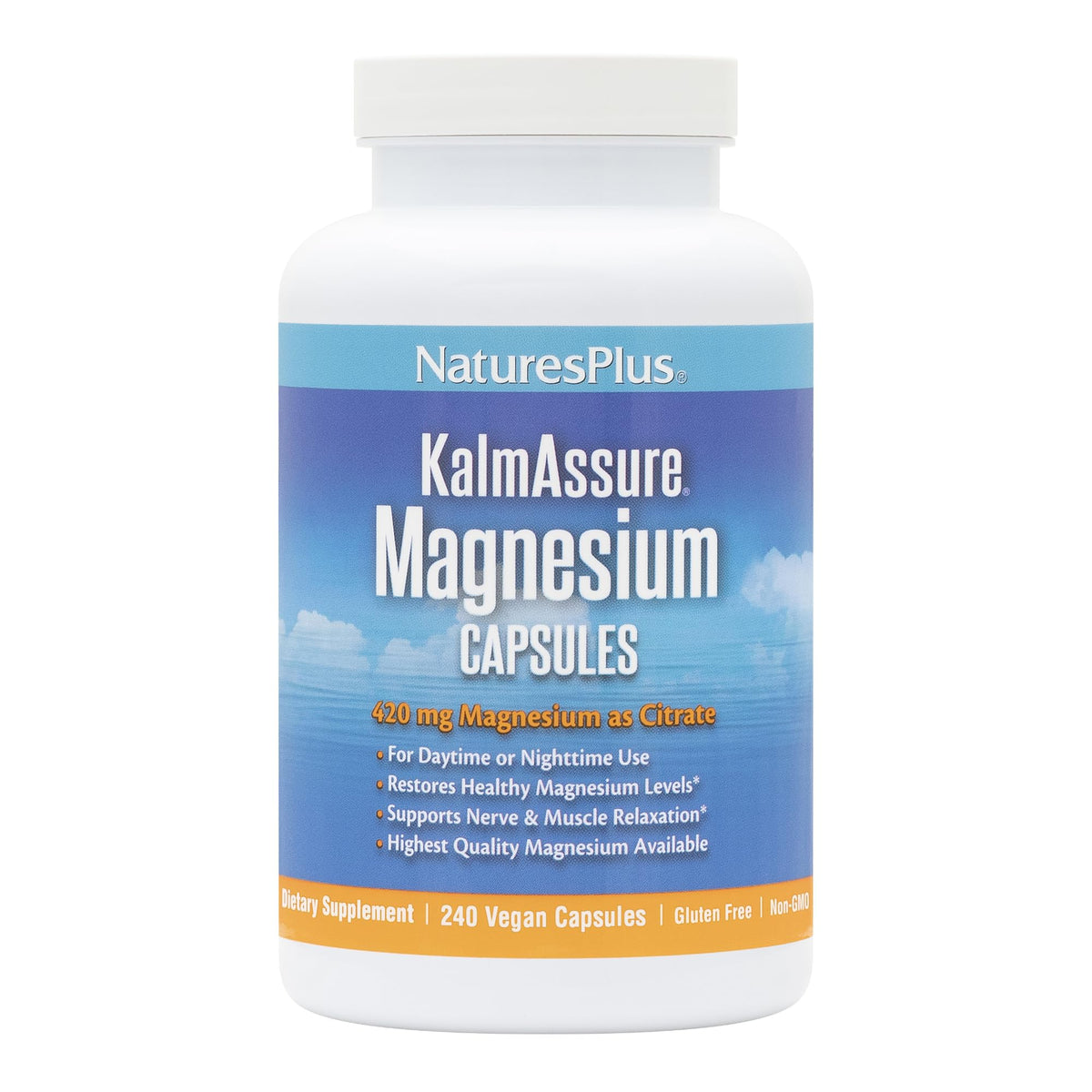 NaturesPlus KalmAssure 240 capsules végétaliennes vue de face