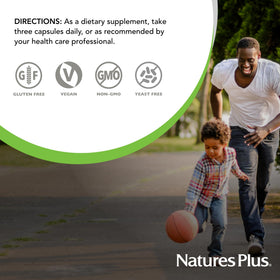 NaturesPlus KalmAssure magnésium 420 mg 90 capsules végétaliennes arrière