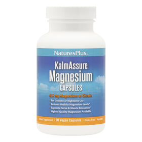 NaturesPlus KalmAssure magnésium 420 mg 90 capsules végétaliennes vue de face