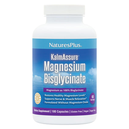 NaturesPlus KalmAssure Magnésium Bisglycinate 180 capsules vue de face