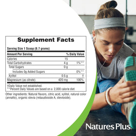 NaturesPlus KalmAssure Poudre de Magnésium 590g Saveur Orange - détail des ingrédients