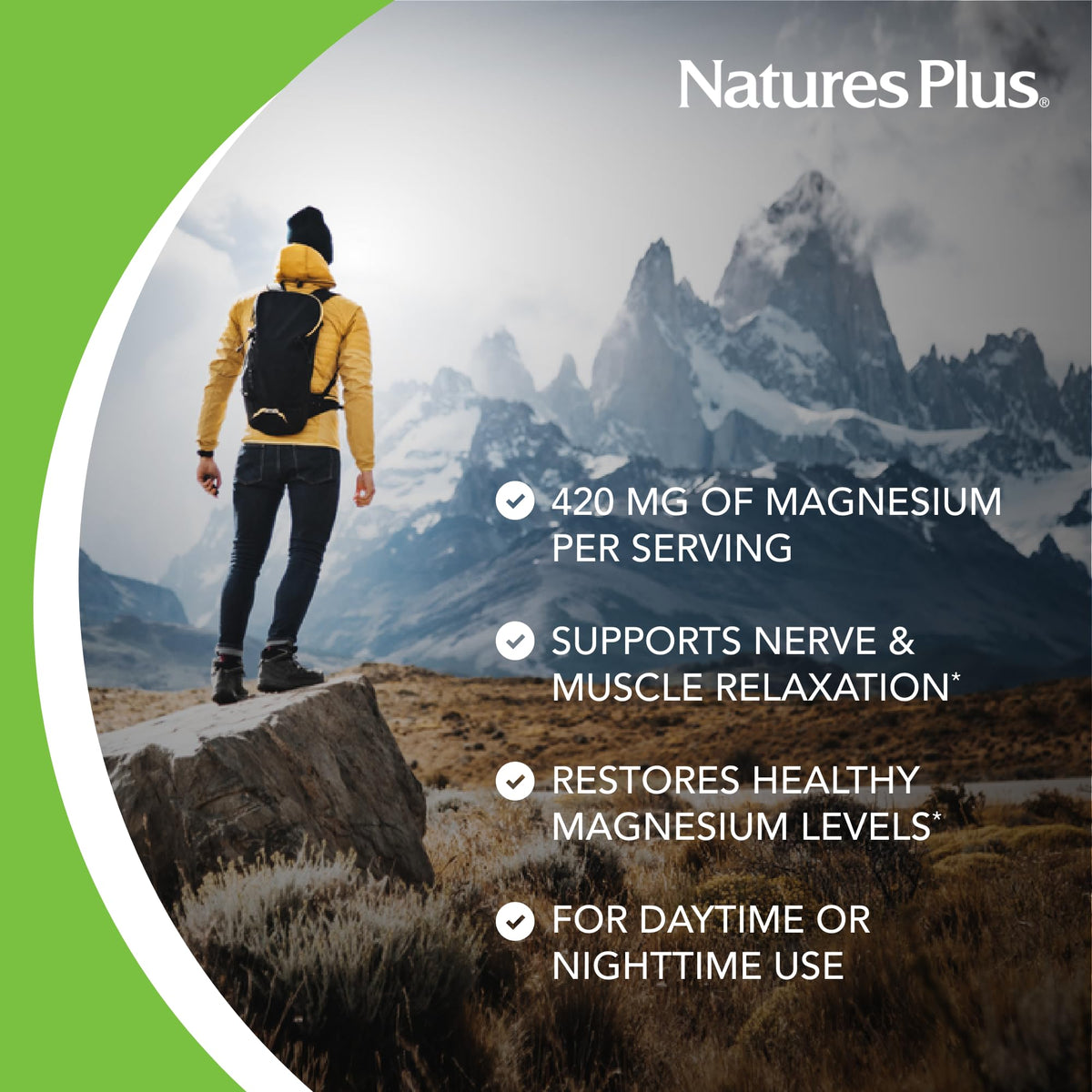 NaturesPlus KalmAssure Poudre de Magnésium 590g Saveur Orange - préparation dans un verre