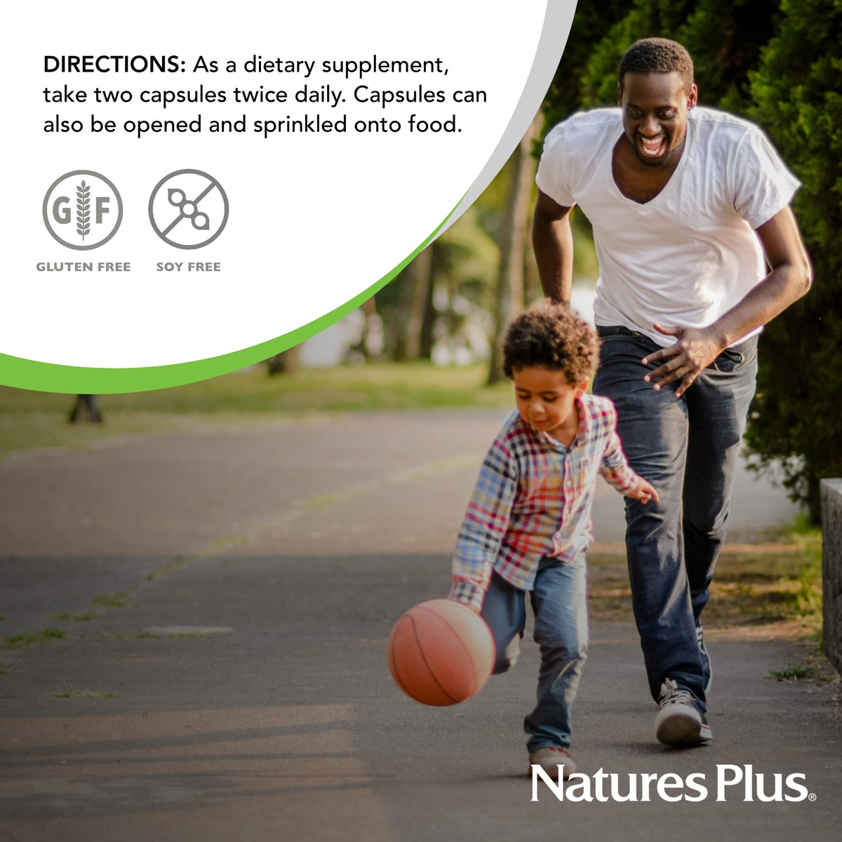 NaturesPlus Lecithine de Jaune d'Oeuf 600 mg capsules on a table