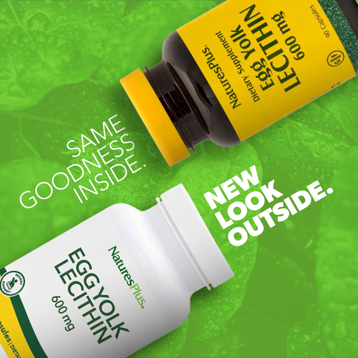 NaturesPlus Lecithine de Jaune d'Oeuf 600 mg capsules side view