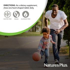 NaturesPlus Love Buffs comprimés à mâcher avec un fond coloré