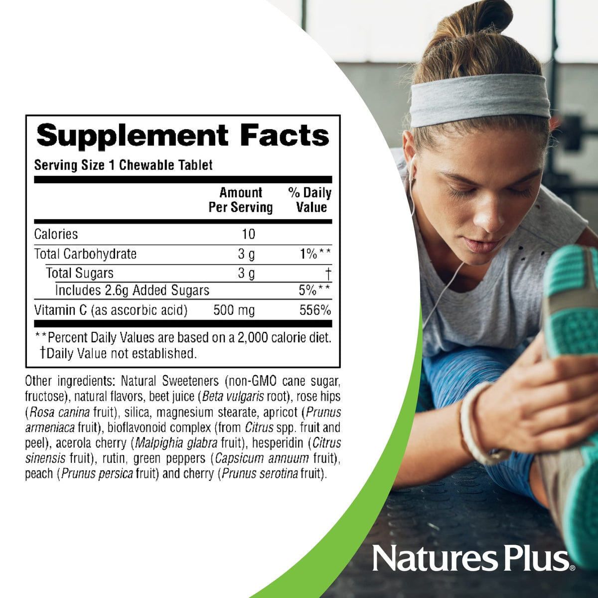 NaturesPlus Lovites comprimés à mâcher, affichage des valeurs nutritionnelles