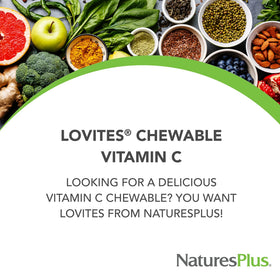 NaturesPlus Lovites comprimés à mâcher, présentation des comprimés sur une table