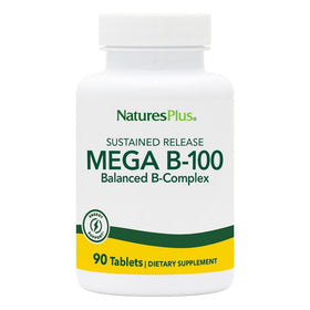 NaturesPlus Mega B-100 Complex 90 comprimés végétariens vue avant
