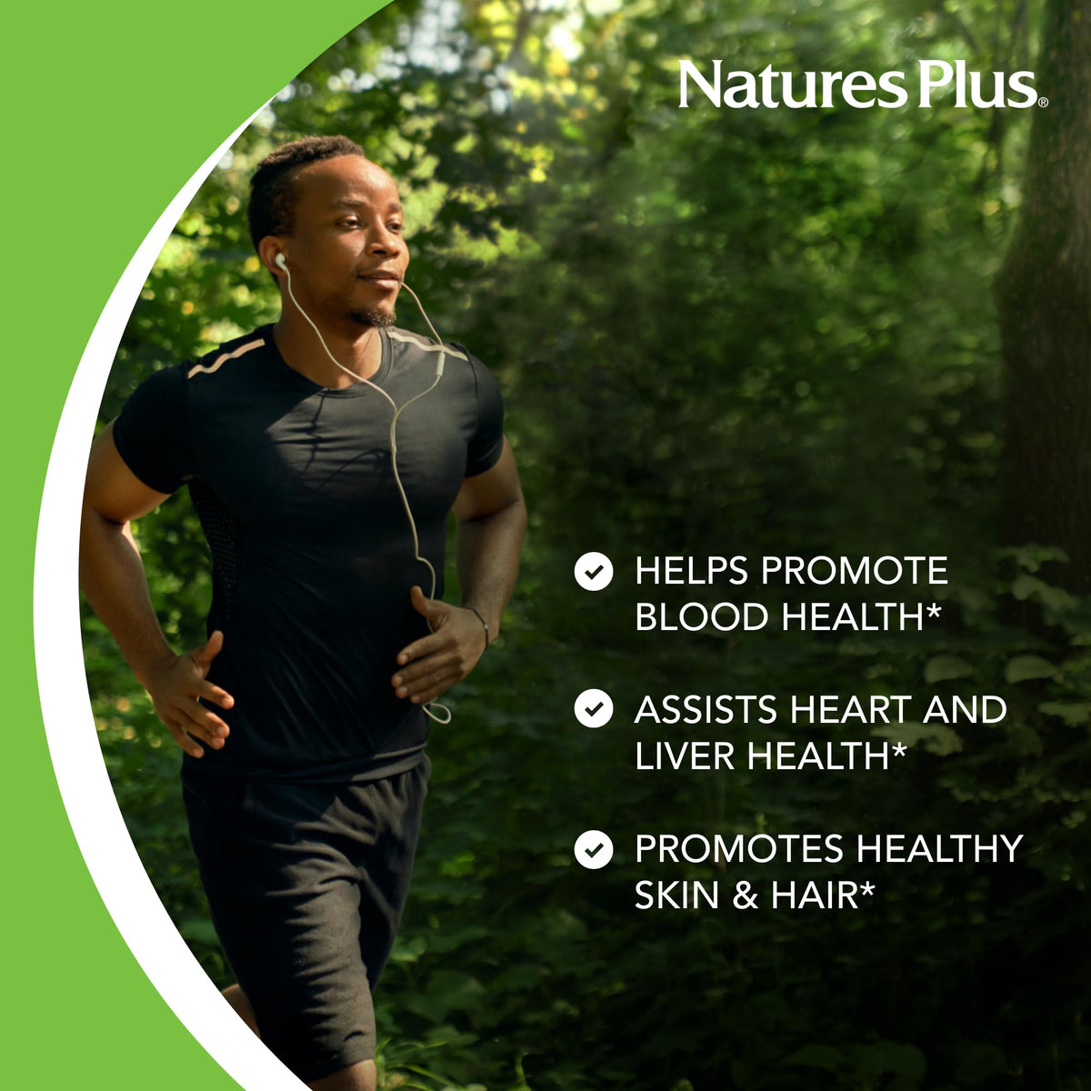 NaturesPlus Mega B-100 Complex, comprimés sur une surface blanche