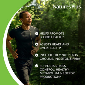 NaturesPlus Mega B-100 Complex flacon ouvert avec comprimés