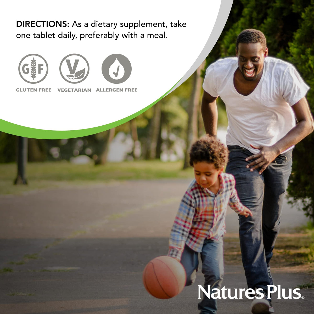 NaturesPlus Mega B-100 Complex vue de côté du flacon