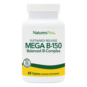 NaturesPlus Mega B-150 Complex 60 comprimés végétariens, vue de face