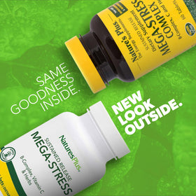 NaturesPlus Mega-Stress Complex emballage et informations nutritionnelles
