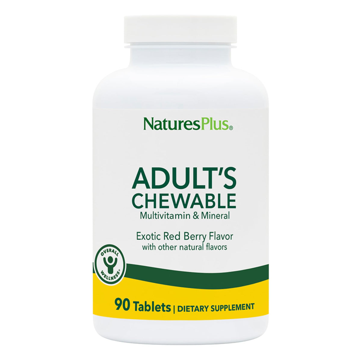 NaturesPlus Multivitamines à Mâcher 60 Comprimés Saveur Baies Rouges - Vue de face