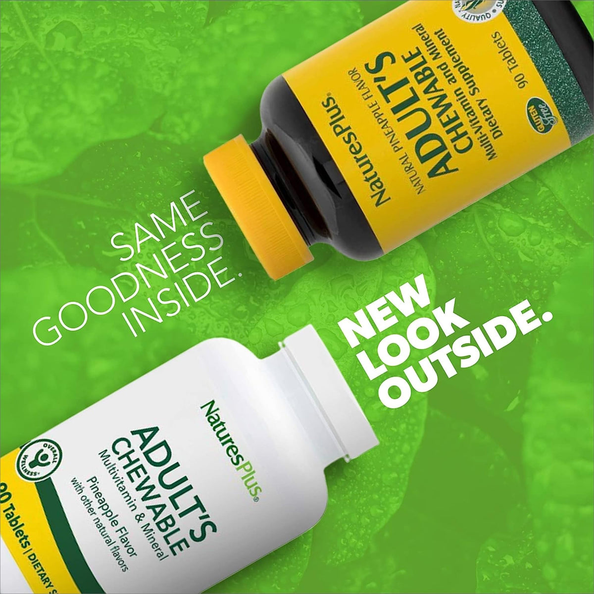 NaturesPlus Multivitamines à Mâcher Ananas - comprimés en gros plan