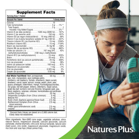 NaturesPlus Multivitamines Mâchables 60 Comprimés Saveur Baies Rouges en gros plan