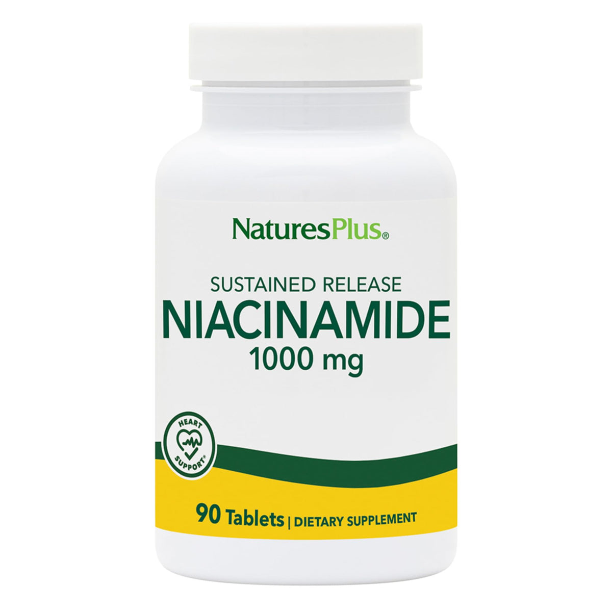 NaturesPlus Niacinamide 1000 mg comprimés vue de face