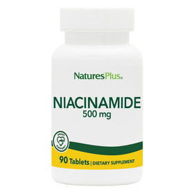 NaturesPlus Niacinamide 500 mg 90 comprimés, vue de face
