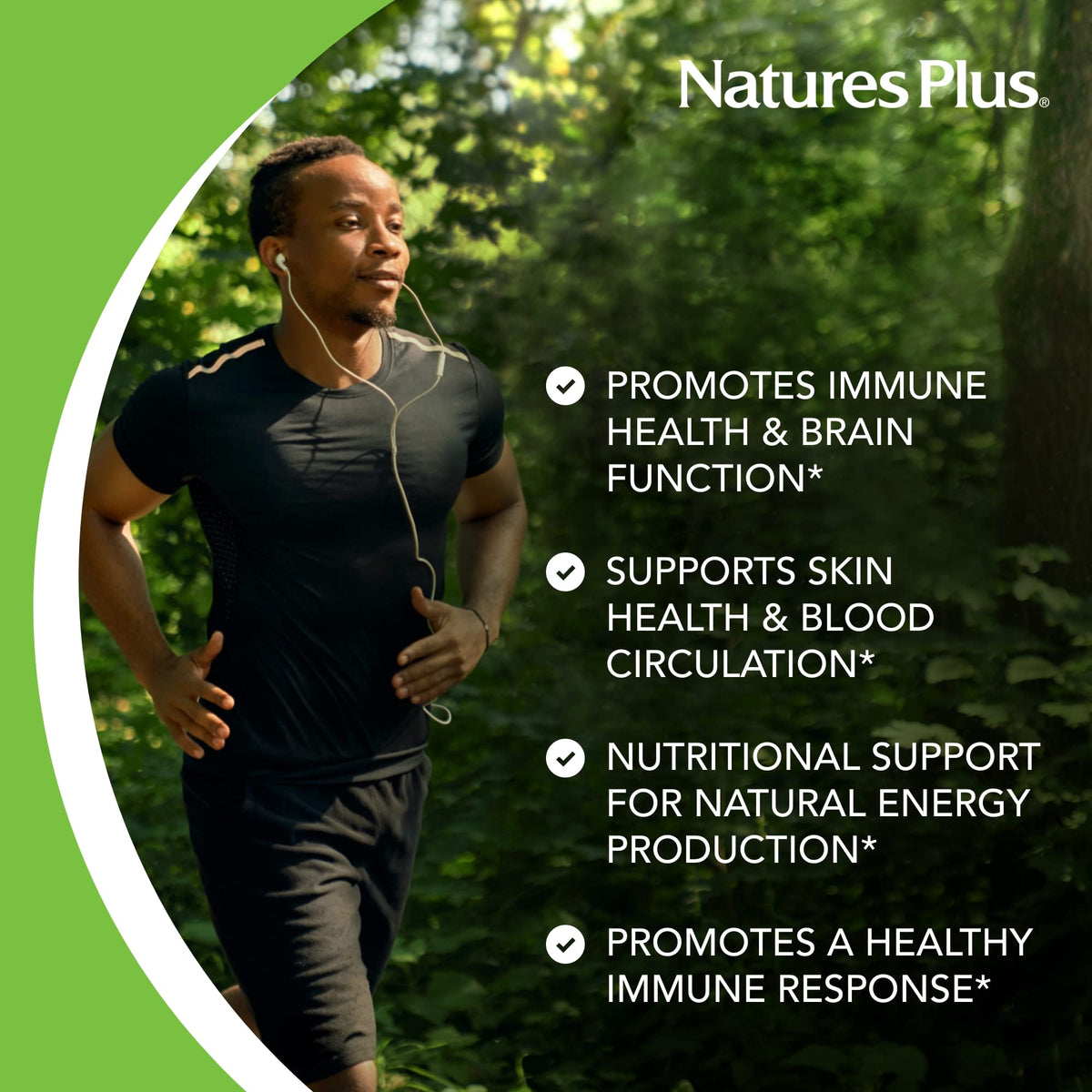 NaturesPlus Niacinamide 500 mg comprimés, côté de l'emballage