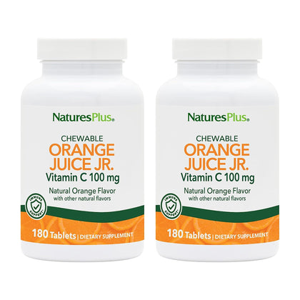 NaturesPlus Orange Juice Jr. 180 comprimés à mâcher, vue de face